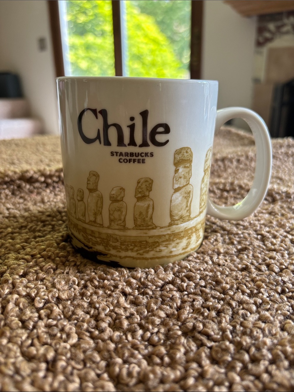Starbucks White and Gold Chile Collectible Coffee Mug